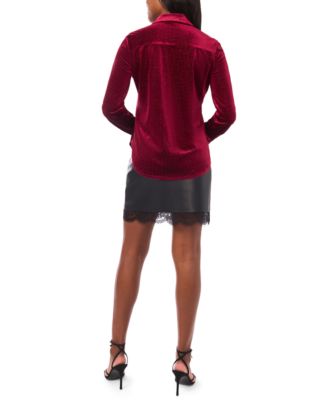 Women's Sequin Button Front Shirt