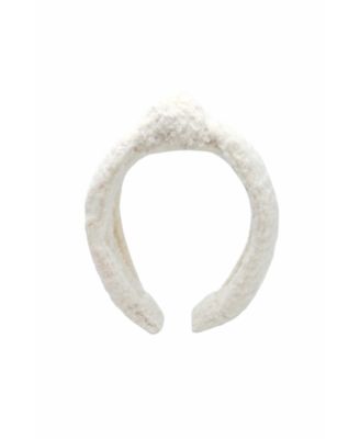 Girls' Boucle Knot Headband in White