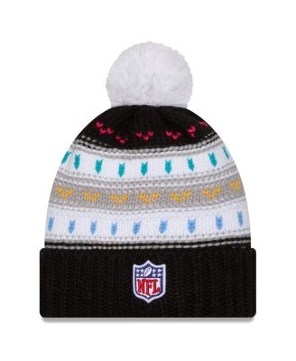 Women's Black Tennessee Titans 2025 NFL Crucial Catch Cuffed Knit with Pom Hat