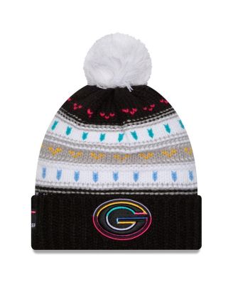 New Era - Women's Black Green Bay Packers 2025 NFL Crucial Catch Cuffed Knit with Pom Hat