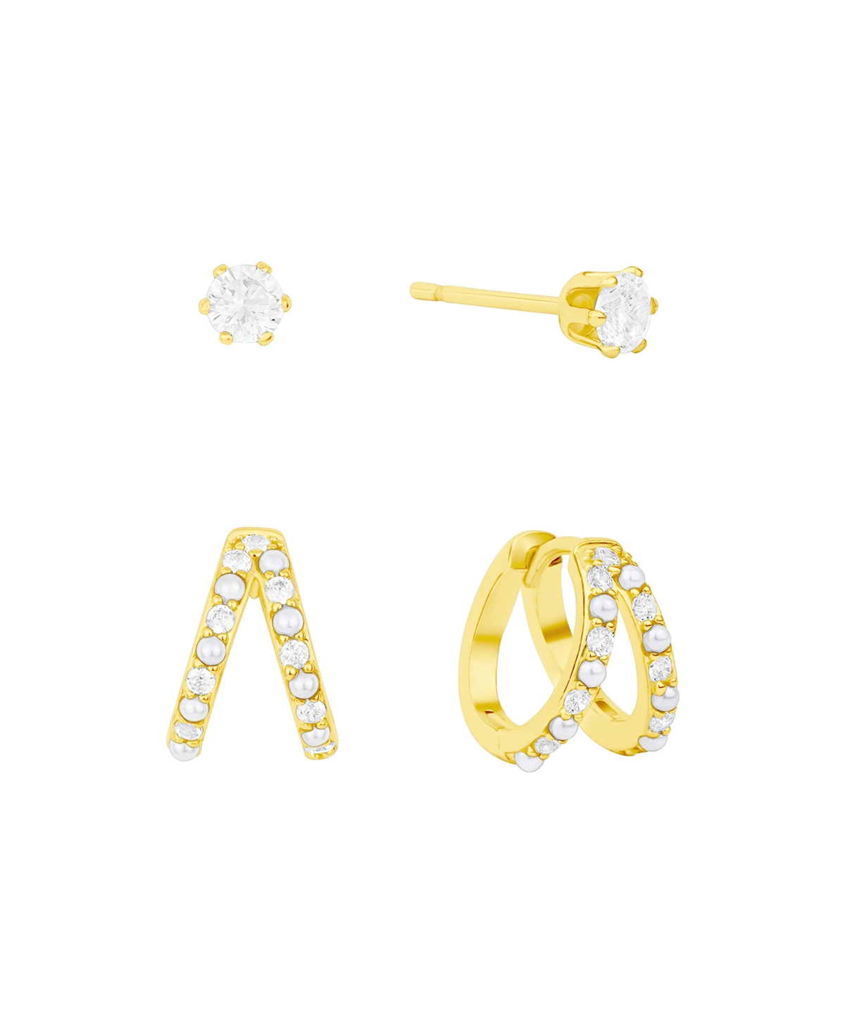 And Now This Stud And Hoop Earring Set In Gold