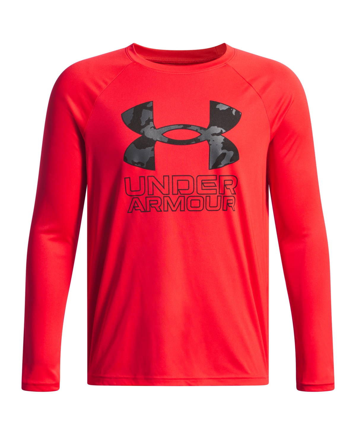 Under Armour Big Boys  Tech Hybrid Print Fill Long Sleeves T-shirt In Red