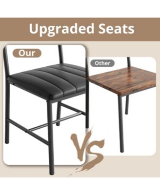 Dining Table Set for 4 with Upholstered Bench and 2 Chairs, Brown