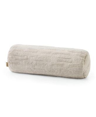 Valor Carved Faux-Fur Bolster Decorative Pillow, 8" x 26"