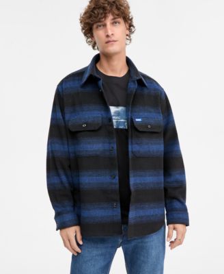 Hugo Boss - Men's Ebolt Long-Sleeve Striped Button-Front Shirt Jacket