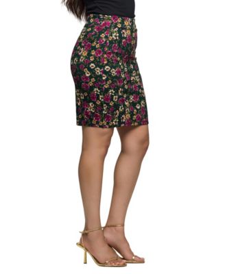 Women's Floral Print Knee Length Pencil Skirt