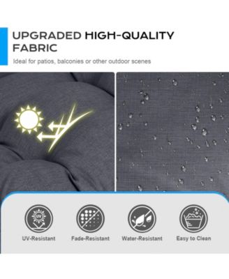 Outdoor 42"x 20" x5" Tufted Back Cushions Patio Replacement Chair Cushion with Ties, Water and Fade Resistant for All Weather, Set of 2