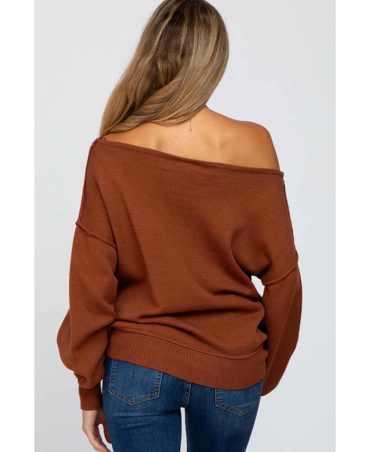 Женский свитер Pinkblush Camel Boat Neck Bubble Sleeve, цвет: Верблюжий — фото 4