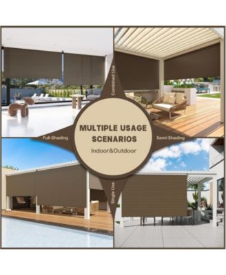 Outdoor Roller Shade, 8'(W) x6'(H) Sun Shade Cover Canopy