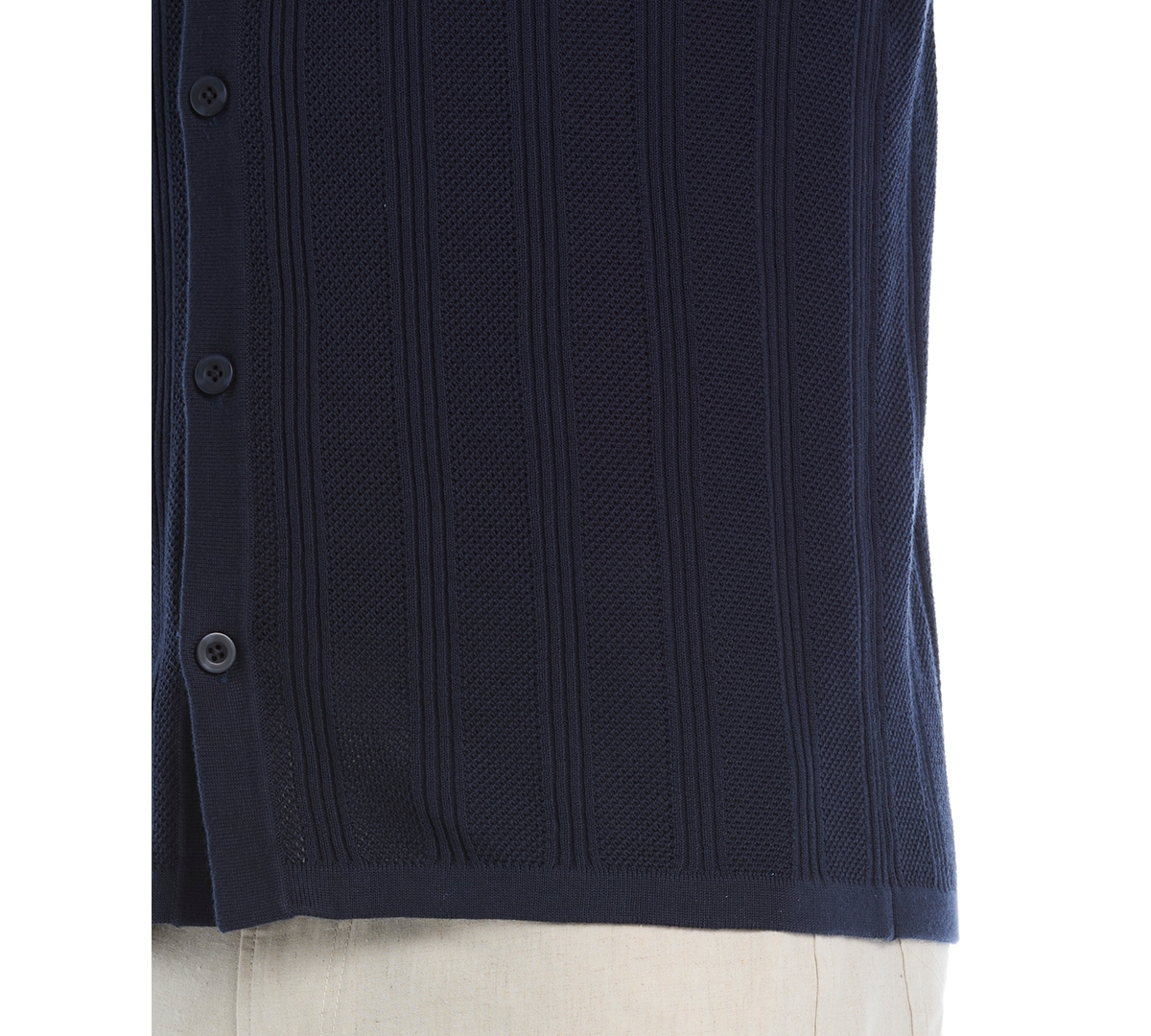 Cubavera Men's Short Sleeve Camp Collar Sweater Button-front Shirt In Blue
