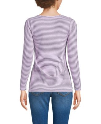 Women's Lightweight Jersey Skimming Long Sleeve Scoop Neck T-shirt