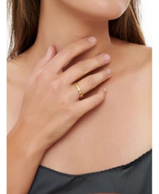 Oval Link Ring in Gold Plated Sterling Silver, Size