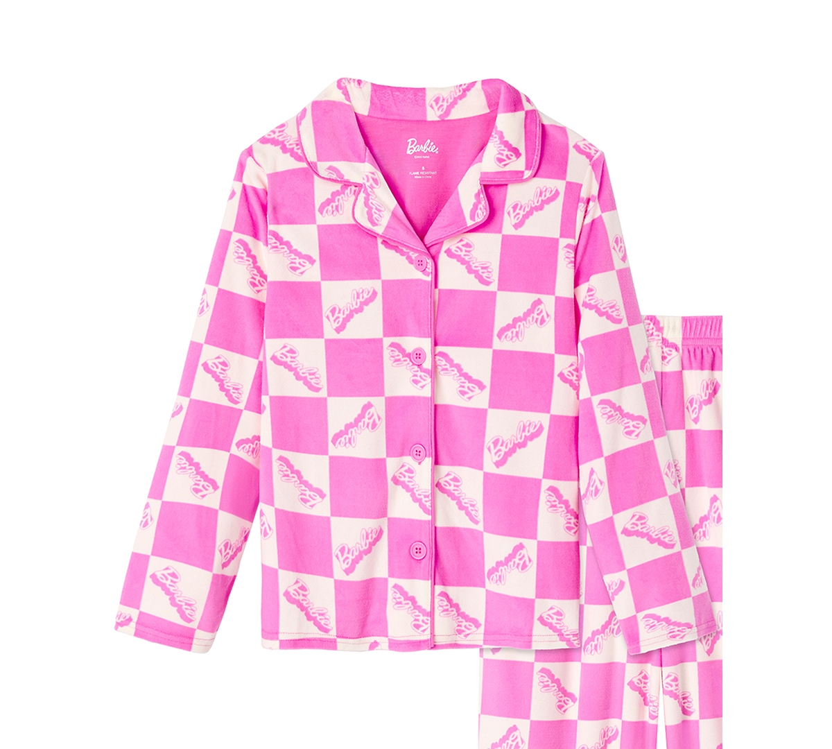 Barbie Girls 4-10 2-Piece Long Sleeve Top and Pants Pajama Set