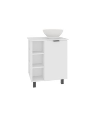 Dobson Vanity Sink, 1 Door, 4 Legs, 5 Shelves, White