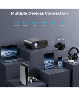 Projector with WiFi & Bluetooth - 800 ANSI Lumens Home Theater, Officially Licensed Netflix/Prime Video/YouTube,  HDMI/USB