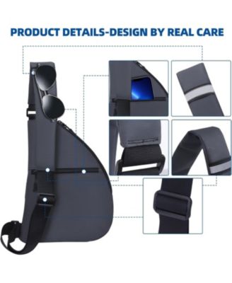 Anti Theft Travel Bag, Crossbody Bags Chest Sling Bag Purses for Women Men Black Right