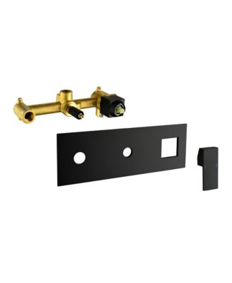 Brass Matte Black Shower Faucet Set Shower System 10 Inch Rainfall Shower Head with Handheld Sprayer Bathroom Luxury Rain Mixer Combo Set