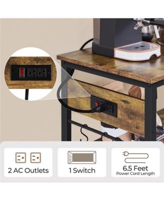 36.5” H Kitchen Island Cart with Charge Station