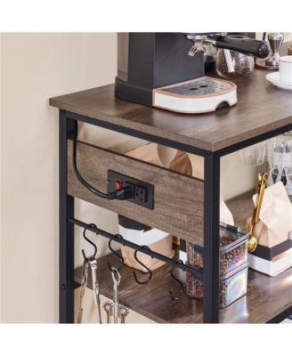 36.5” H Kitchen Island Cart with Charge Station