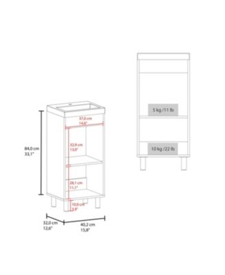 Valdez Bathroom Vanity, 1 Door, 4 Legs, 2 Shelves, White