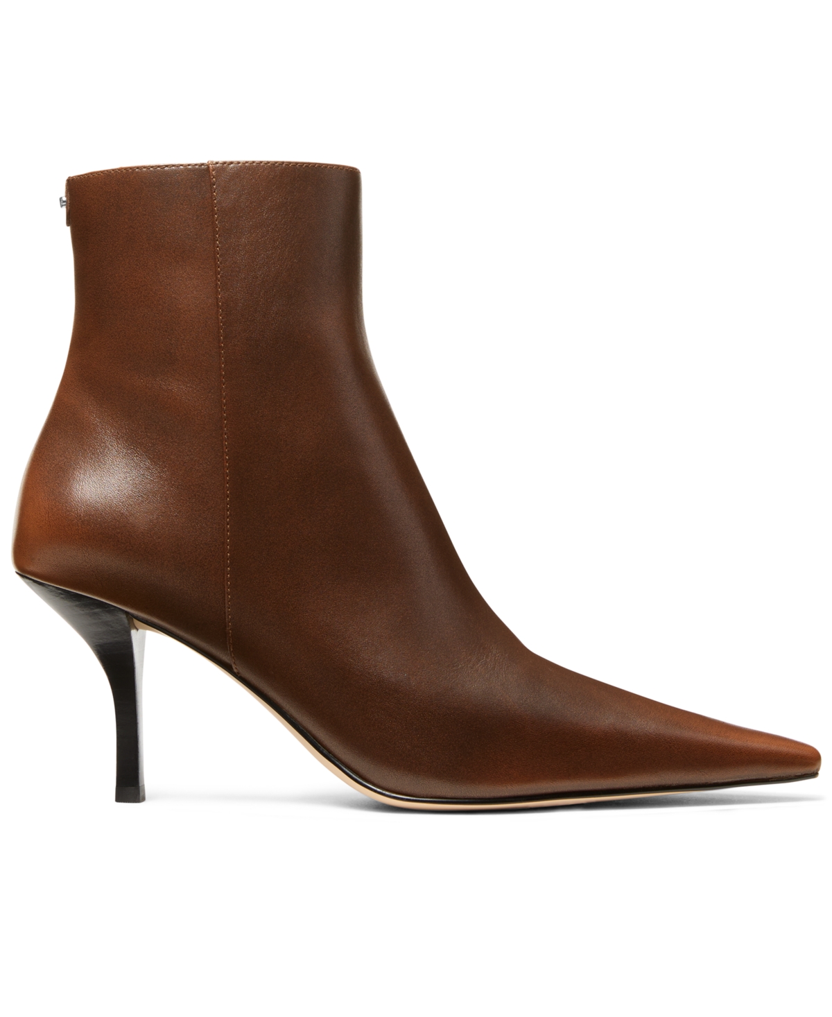 Michael Kors Selina Burnished Leather Ankle Boot In Brown