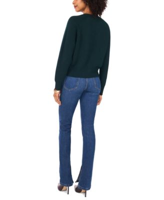 Women's Cozy Crewneck Raglan-Sleeve Cardigan Sweater