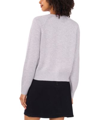 Women's Cozy Crewneck Raglan-Sleeve Cardigan Sweater