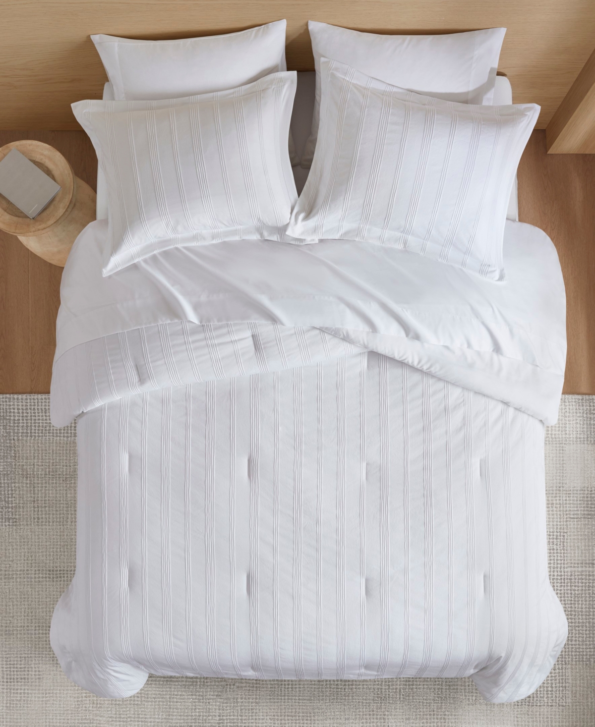 510 Design Logan Woven Striped 7-pc. Comforter Set, Full In White
