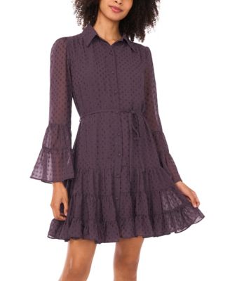 Women's Tiered Long Sleeve Shirtdress