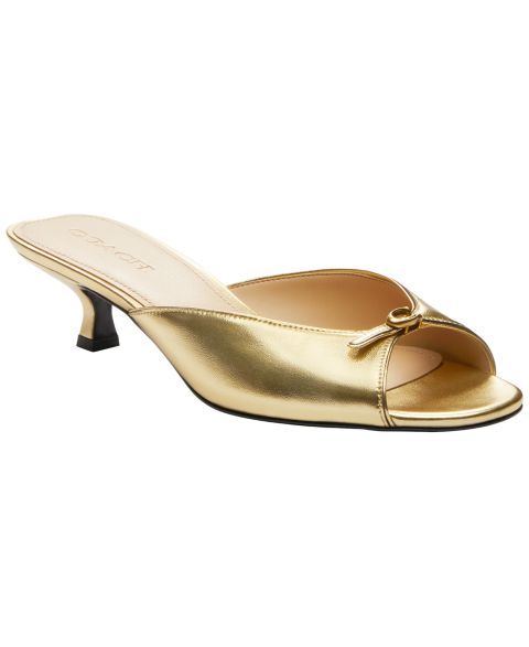 Женские сандалии Coach Kitten Heel Round Toe Dress Sandals, цвет: Золотой