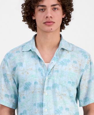 Men's Sand Desert Pacific Time Linen-Blend Shirt