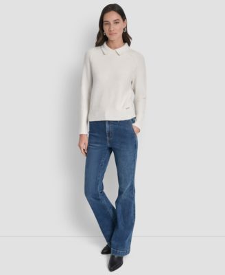 Petite Pullover Polo Sweater