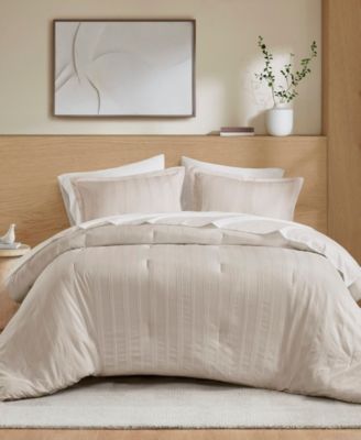 510 Design Logan Woven Striped 7-Pc. Comforter Set, King - Neutral, King
