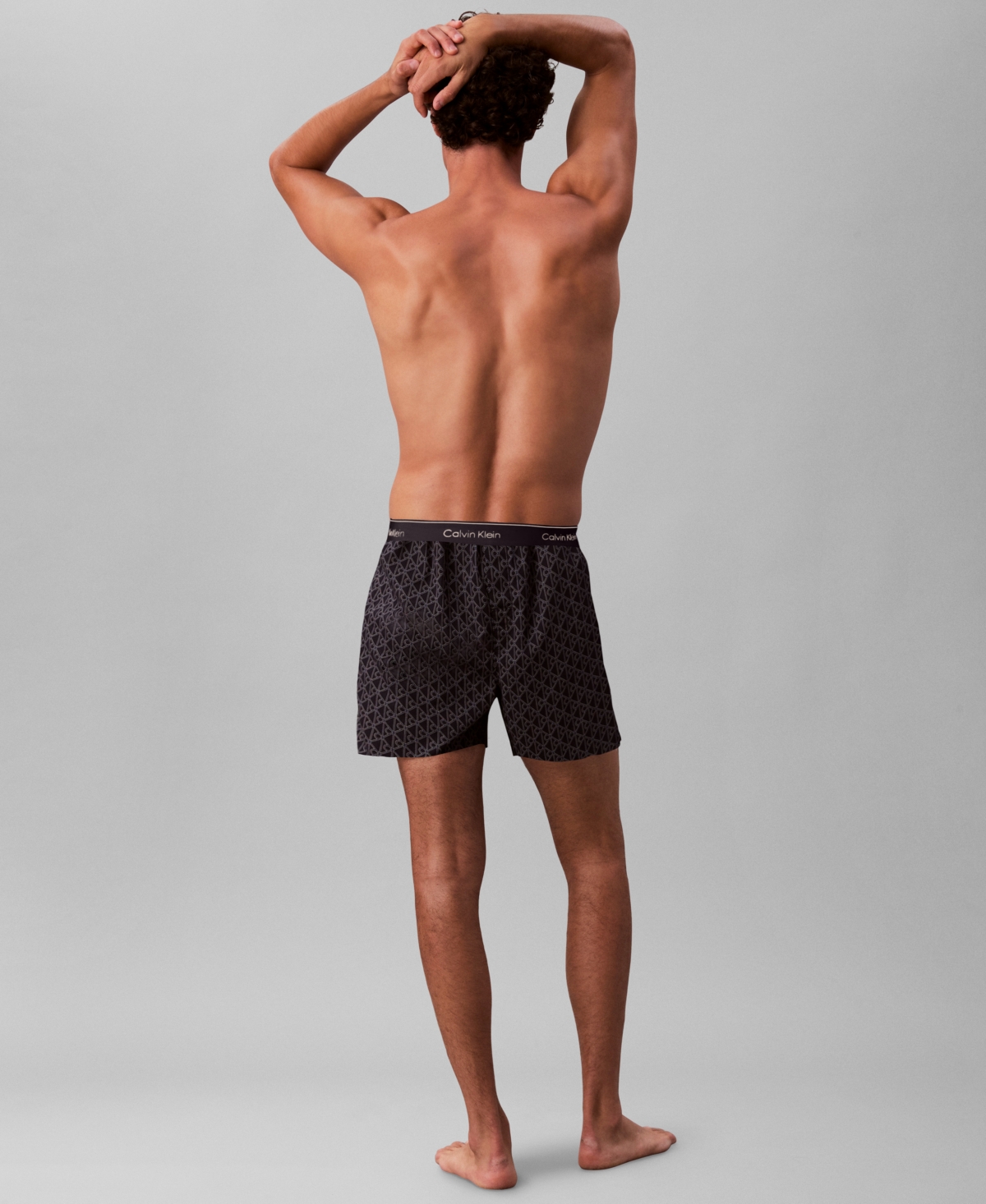 Calvin Klein Men's Striped Boxer In Black