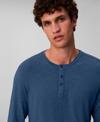 Men's Henley Neck Sleep Top
