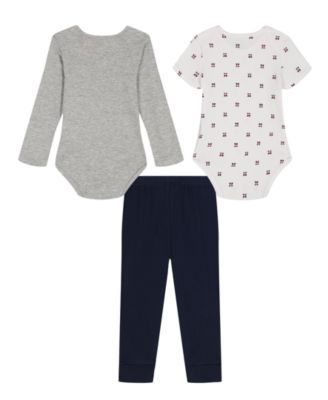 Baby Boys' Long Sleeve Bodysuit, Short Sleeve Bodysuit and Joggers, 3-Piece Set