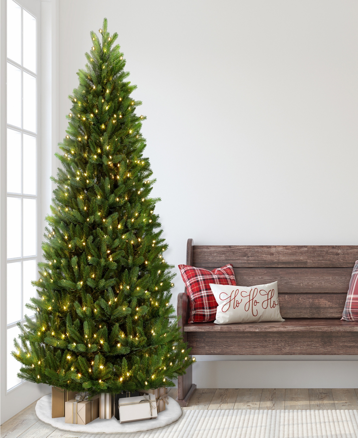 Puleo International 9 ft Pre-Lit Green Mountain Fir Artificial Christmas Tree with 1000 Ul-Listed Clear Lights