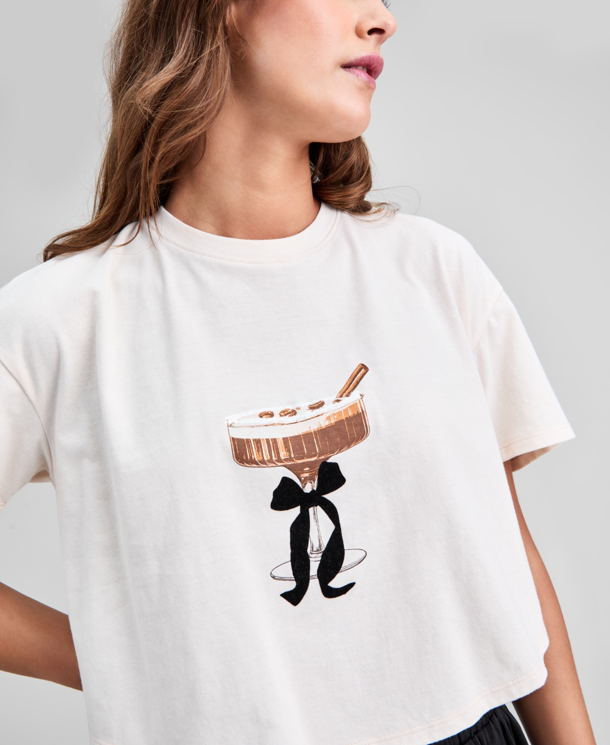 And Now This Women's Espresso Martini Short-sleeve Graphic T-shirt, Macy's Exclusive In White