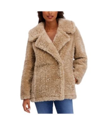 Women's Oversized Double Breasted Faux Fur Coat