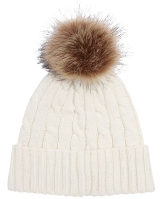 Cable Pom Beanie Hat
