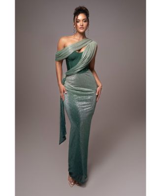 Jluxlabel Women's Celestina Draped Maxi Dress - Green