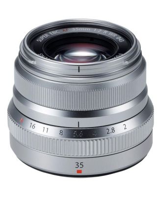XF 35mm f/2 R WR Lens, Silver, Bundle with 43mm Filter Kit, Lens Case, Cleaning Kit, Lens Cap Tether, Mac Software Kit
