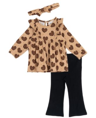 Baby Girls' Blouse, Leggings and Headband, 3-Piece Set