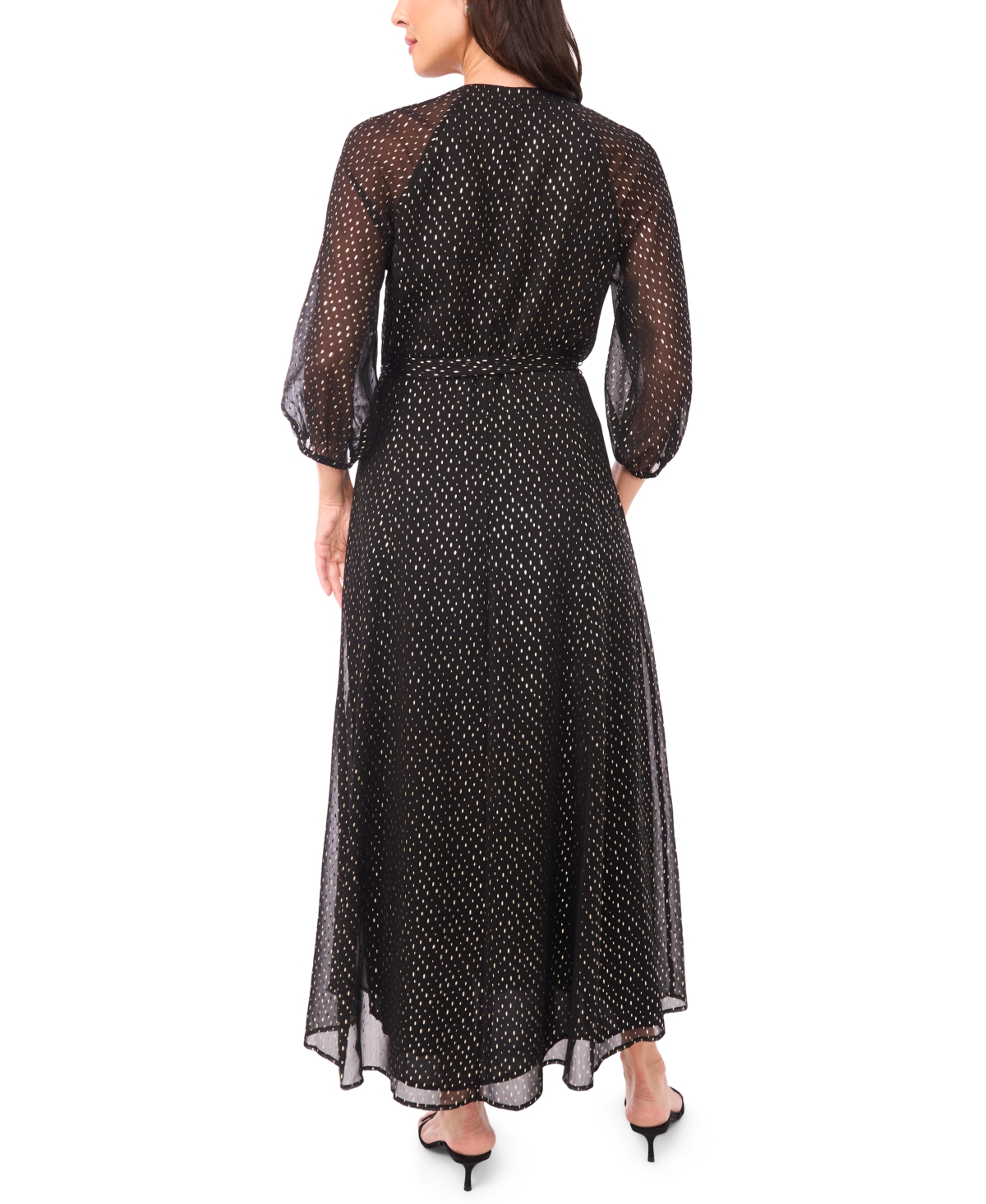 Vince Camuto Split Neck Maxi Dress In Black