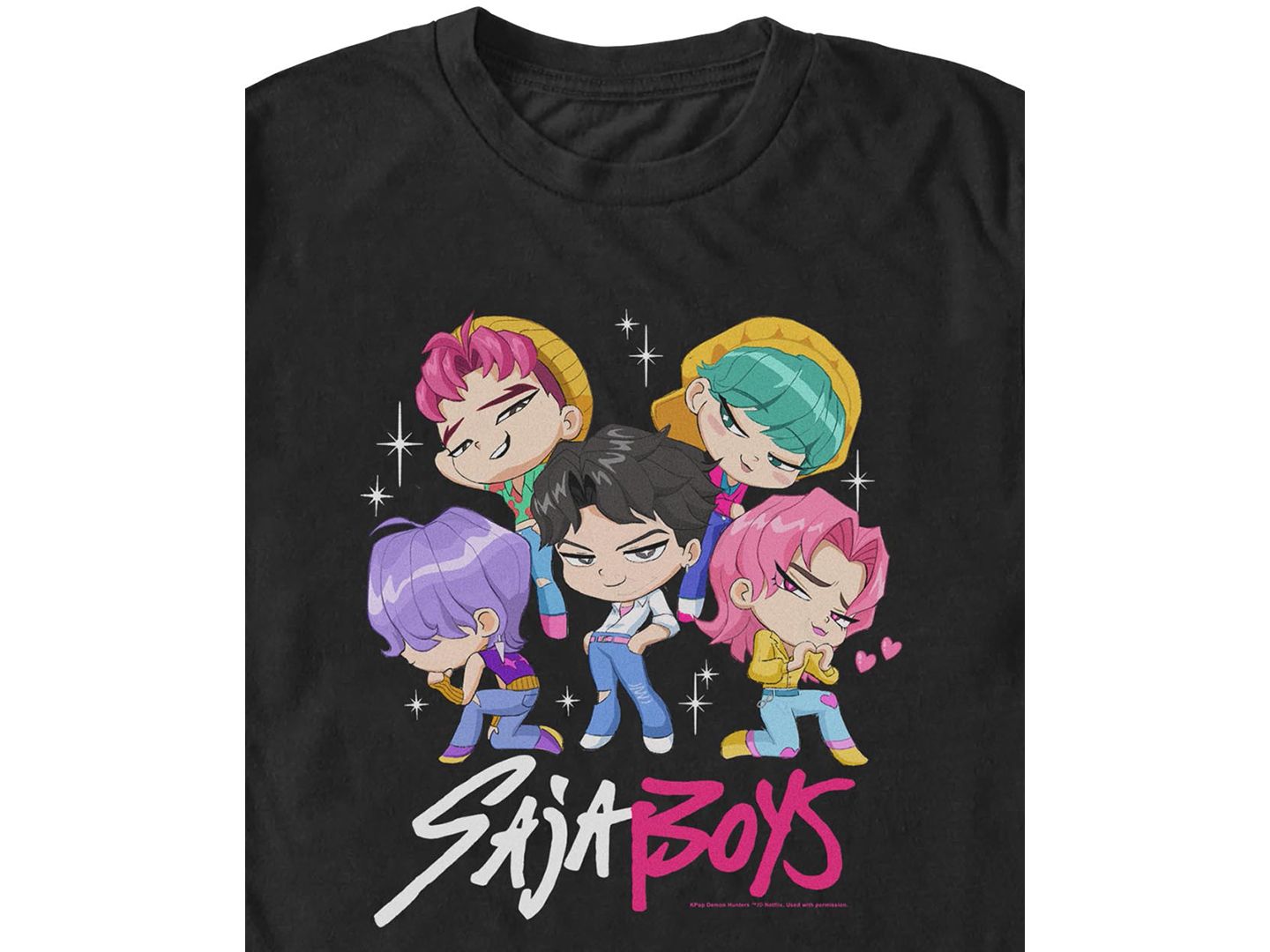 Мужская футболка Fifth Sun K-Pop Demon Hunters Saja Boys Chibi Group, цвет: Чёрный — фото 2