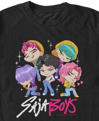 T-shirt Kpop Demon Hunters Saja Boys - Chibi Poster - Produit Officiel - Coupe Classique Légère - Manches Doubles