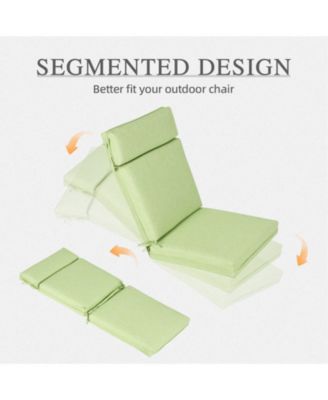 Outdoor High Back Dining Chair Cushion with Ties and Zipper, 44"x21"x3.2", Set of 4