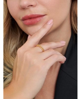 Curb Link Ring in Gold Plated Sterling Silver, Size