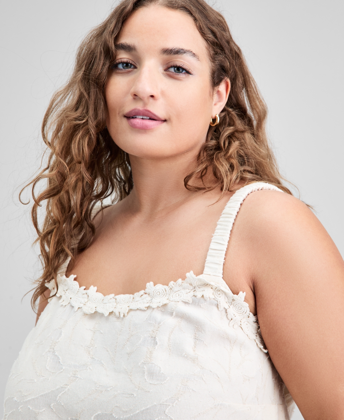 And Now This Trendy Plus Cotton Ruffled-Hem Top, Macy's Exclusive