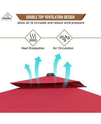 11 FT Square Double Top Patio Umbrella